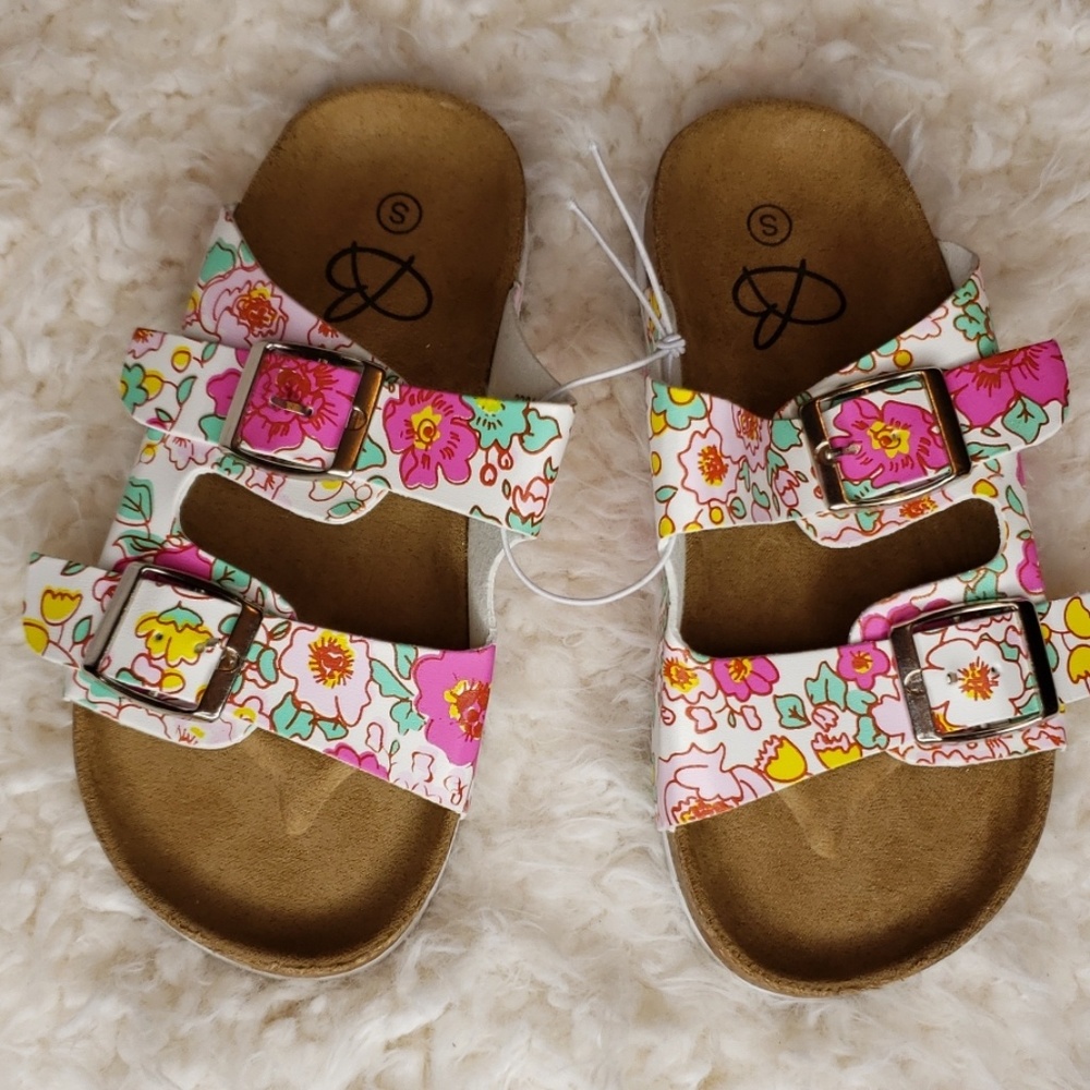 Girls Floral Slippers